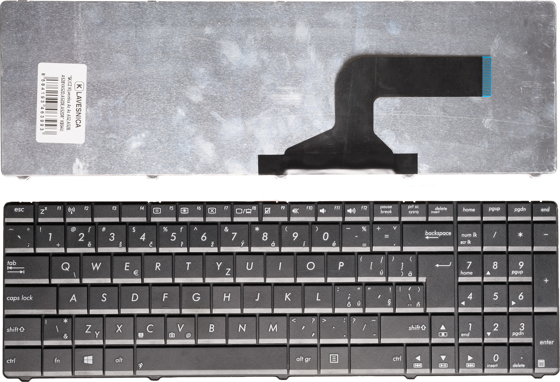 SK/CZ Klávesnica Asus 04GNQX1KPO00-0, 04GNQX1KPO00-1, 04GNQX1KPO00-2, 04GNTM1KPO00-2, 04GNV31KPO00-3, 04GNV32K01-3