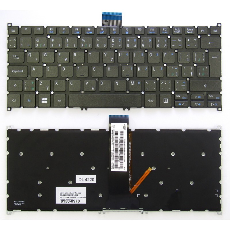 SK/CZ klávesnica Acer Aspire  V5-122P V5-132 V5-132P R3-131T podsvietená