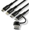kabel przewod usb c usb 3w1 usb c lightning micro usb 120cm everactive cbb 1 2all do 3a 3