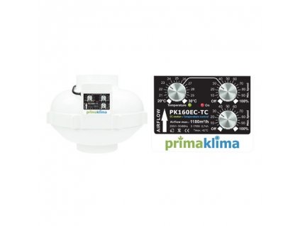 Ventilátor Prima Klima 160 mm 1180 m3/h - regulace teploty a min. otáček, EC motor