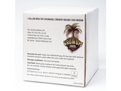 Growup! Coco textilní květináč s dehydrovaným kokosem, 1 ks