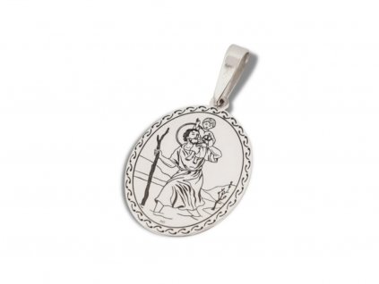 Strieborný oválny medailón sv. Krištof