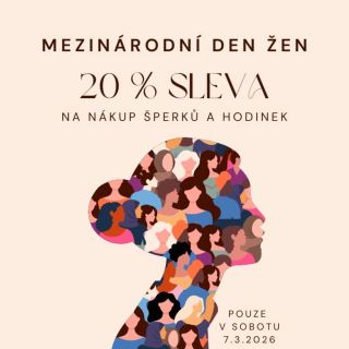 Přijďte s námi zítra oslavit 🌸Mezinárodní den ŽEN🌸 20 % SLEVOU na nákup šperků a hodinek💍⌚️ Verča s Luckou se na vás bude...