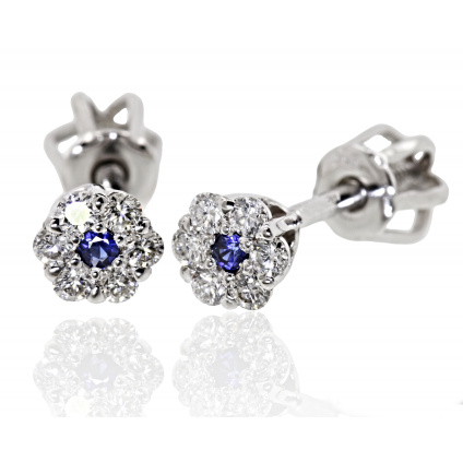 Briliantové náušnice Blue Daisy Studs