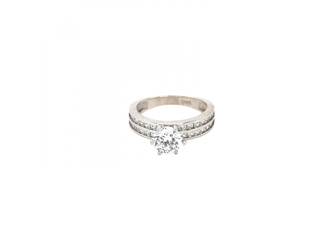 Dámský stříbrný prsten 925/1000 se zirkony