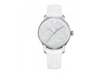 Dámské hodinky Swarovski 5295383 s bílým koženým řemínkem