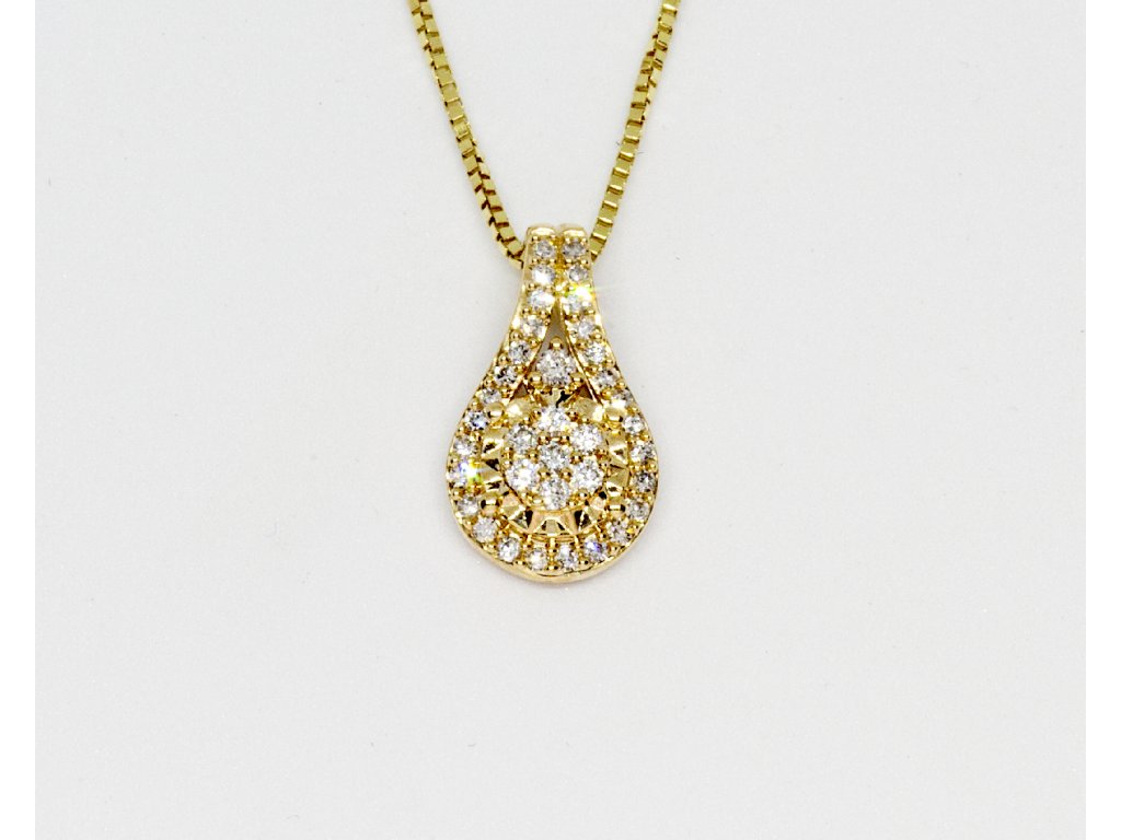 Přívěsek ze žlutého zlata s diamanty DP150