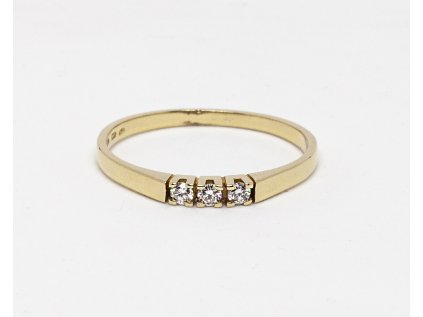 Prsten ze žlutého zlata s diamanty C437