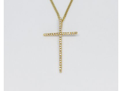 Přívěsek ze žlutého zlata do tvaru kříže E019