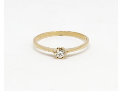 Prsten z růžového zlata s diamantem C26