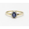 Prsten ze žlutého zlata se safírem s diamanty 400491