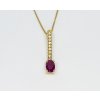 Náhrdelník ze žlutého zlata s rubínem a diamanty KM2375