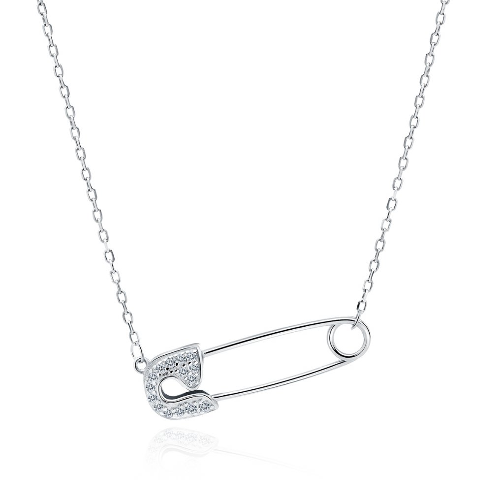 Luxusní stříbrný náhrdelník špendlík