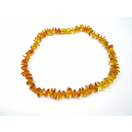 355 jantarove koralky pro vetsi deti medove 38 cm