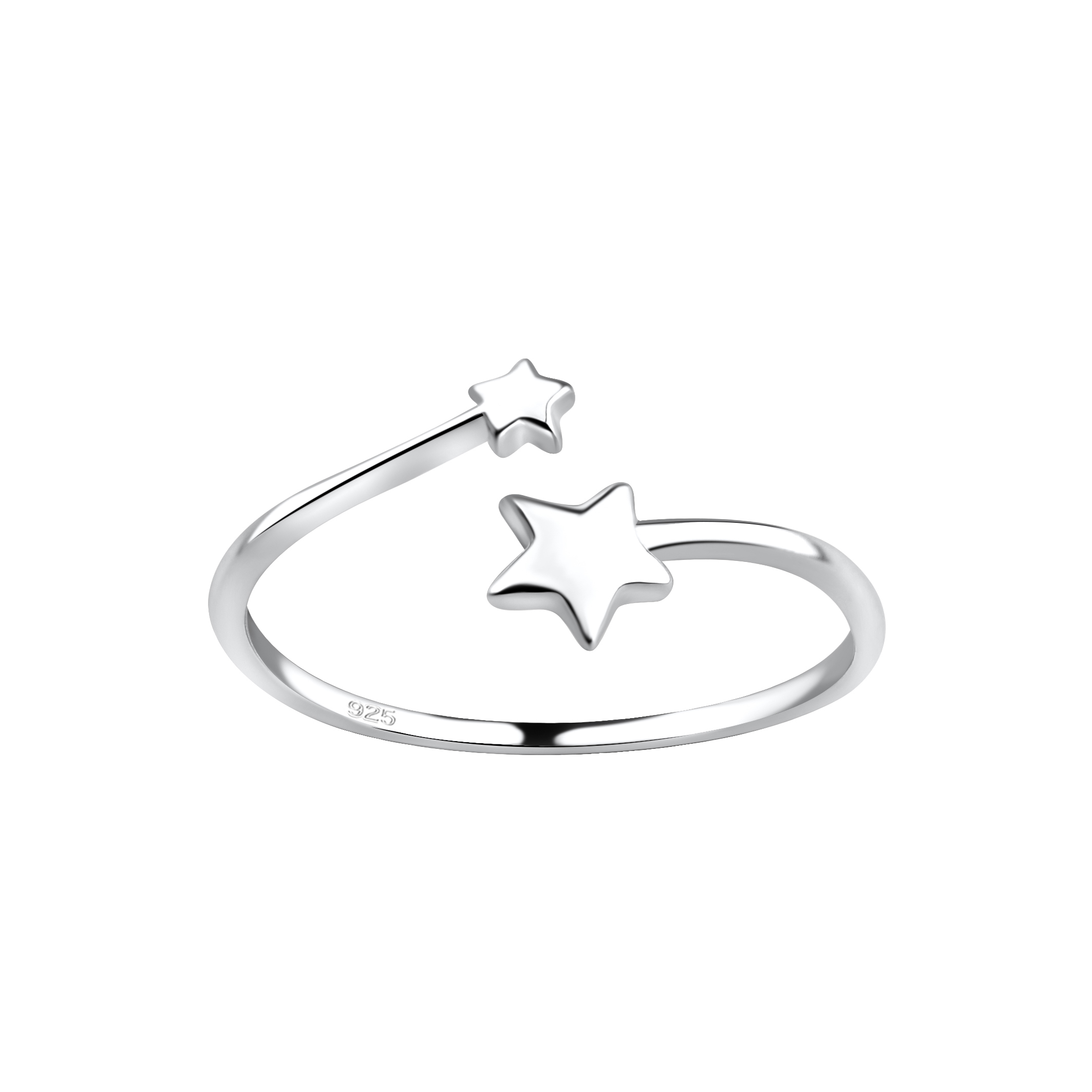 Levně Stříbrný nastavitelný prsten Star