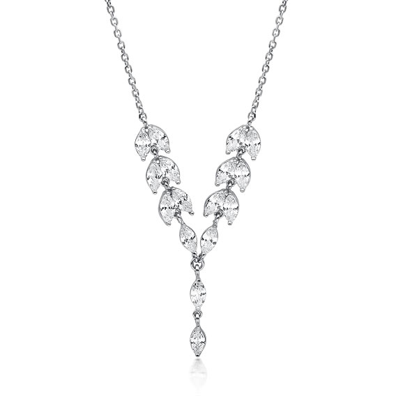 Klenoty Amber Luxusní stříbrný náhrdelník čiré zirkony
