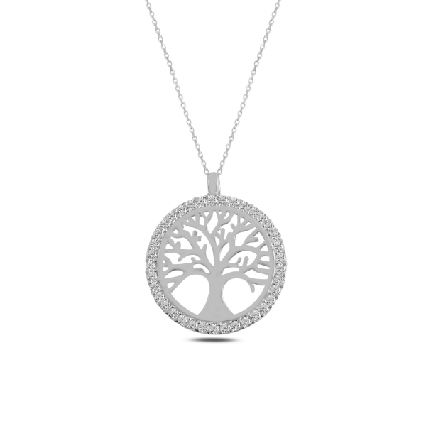 Levně Luxusní stříbrný přívěsek strom života se zirkony s řetízkem