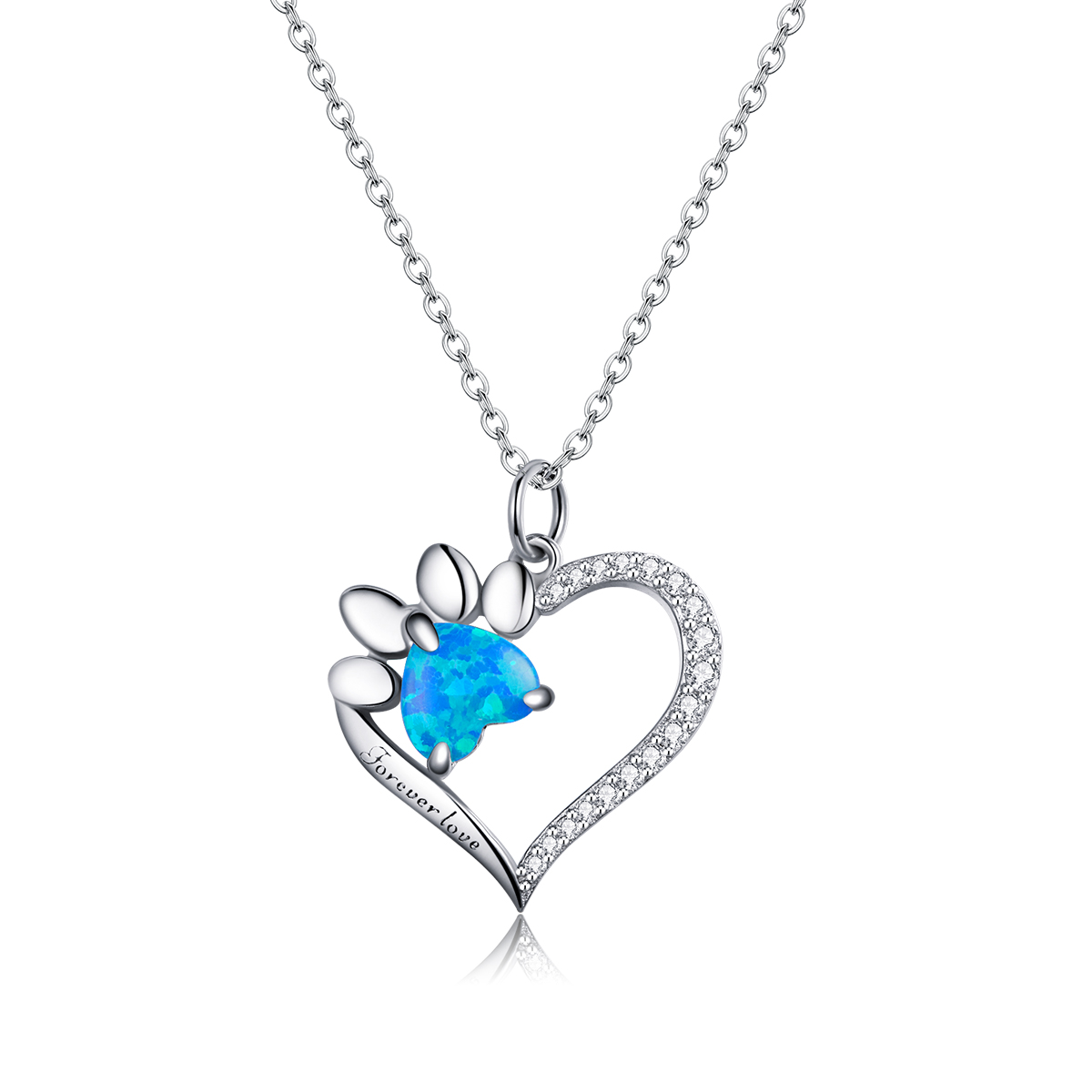 Levně Luxusní náhrdelník srdce s tlapkou