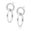 Stříbrné náušnice propletené kruhy zirkony