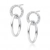 Stříbrné náušnice propletené kruhy zirkony