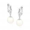 Luxusní stříbrné náušnice perla