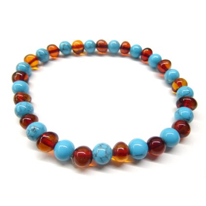 334 naramek pro zeny konakovy jantar a tyrkys