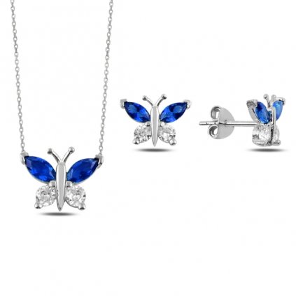 sada šperků motýl modrý