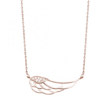 stříbrný náhrdelník s andělským křídlem