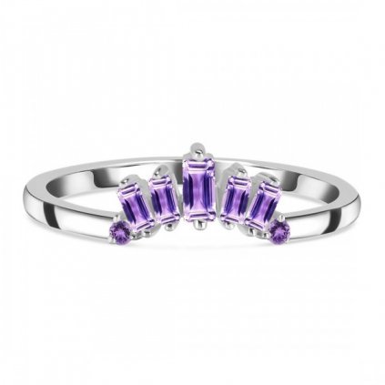 Luxusný strieborný prsteň s ametystom Queen (Veľkosť 50)