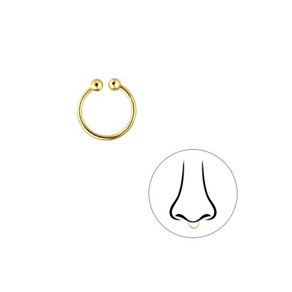 piercing do nosu žluté zlato