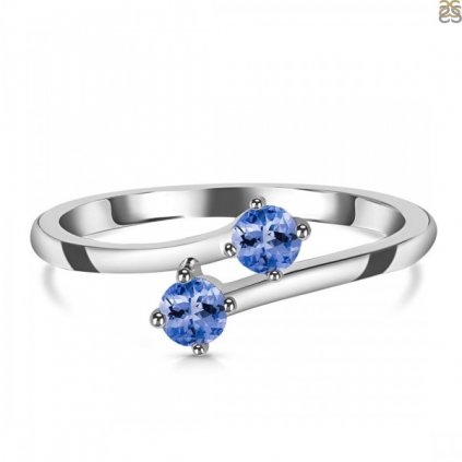 Luxusný strieborný prsteň s tanzanitom Charming (Veľkosť 49)