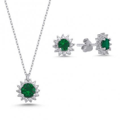sada šperků zelená kolečka