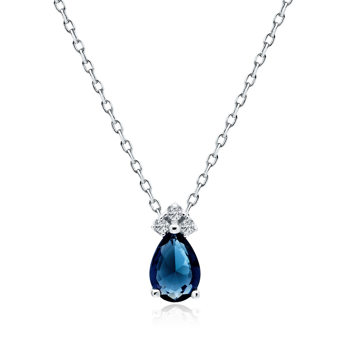 Klenoty Amber Elegantný strieborný náhrdelník modrý Amanda