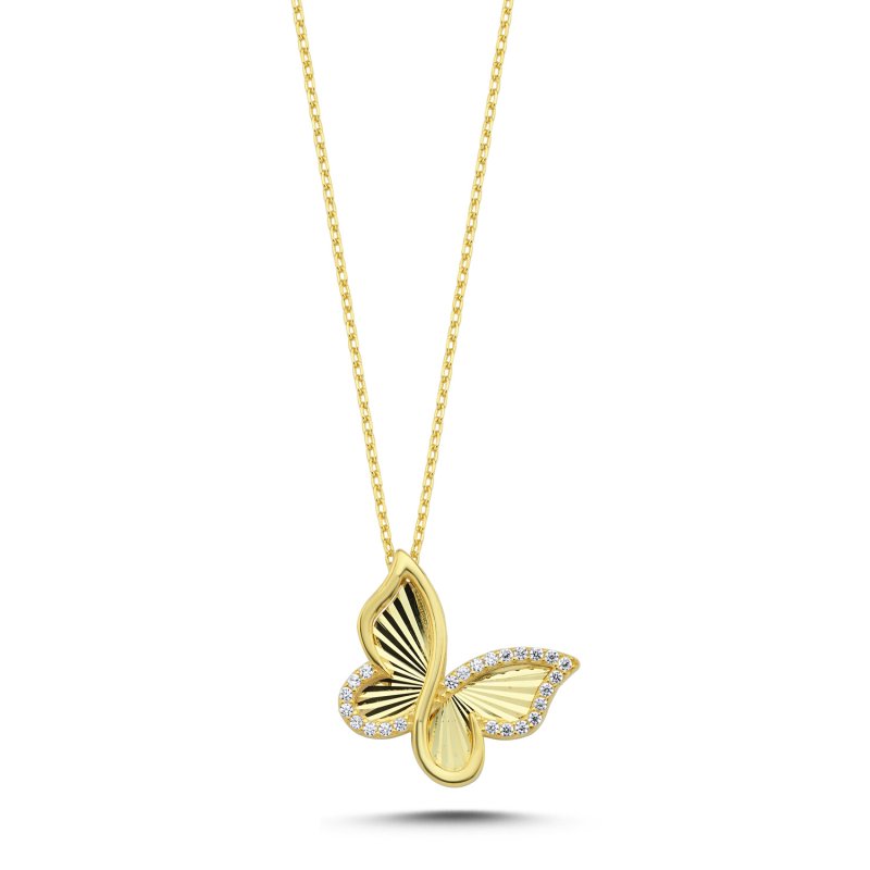 Klenoty Amber Pozlátený náhrdelník Motýľ
