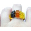 642 3 pruzny prstynek z jantaru multicolor