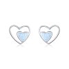 náušnice srdce opál
