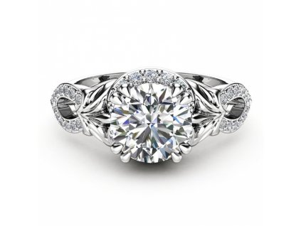 Zářivý prsten Charming, bílé zlato a brilianty (Velikost 46)
