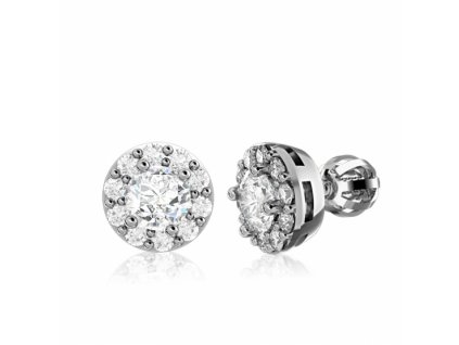 Moderní zlaté náušnice Troy osazené zirkony (Materiál šperku Žluté zlato)