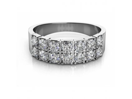 Výrazný zlatý prsten Aki se zirkony (Materiál šperku Žluté zlato, Velikost 46)