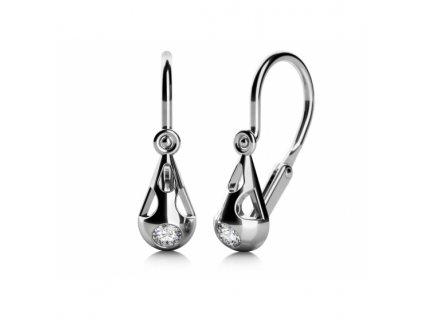 Netradiční zlaté dětské náušnice Tea se zirkony (Materiál šperku Žluté zlato)