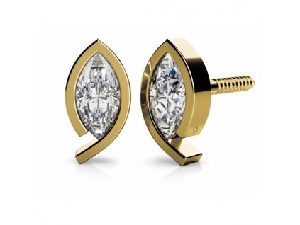 Zlaté náušnice pecky Ellen se zirkonem (Materiál šperku Žluté zlato)