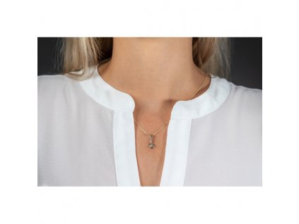 Třpytivý briliantový přívěsek Korfu ze zlata (Materiál šperku Žluté zlato)