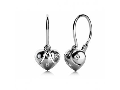 Zajímavé dětské náušnice Greta se zirkony (Materiál šperku Žluté zlato)