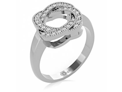 Zajímavý prsten Michel se zirkony (Materiál šperku Žluté zlato, Velikost 46)