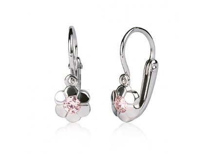 Dětské zlaté náušnice Olivia osazené zirkony (Materiál šperku Žluté zlato, Barevné varianty zirkonů Čirý zirkon)