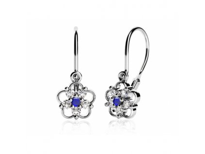 Dětské zlaté náušnice Aurora osazené zirkony (Materiál šperku Žluté zlato, Barevné varianty zirkonů Čirý zirkon)