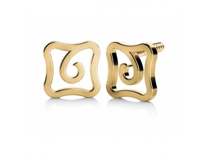 Zajímavé zlaté náušnice Mystic (Materiál šperku Žluté zlato)