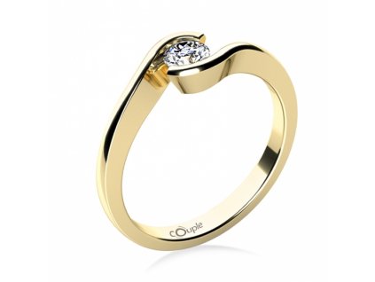 Zásnubní zlatý prsten Linette se zirkonem (Materiál šperku Žluté zlato, Velikost 46)