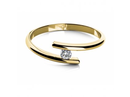 Zásnubní prsten Colet, zlato se zirkonem (Materiál šperku Žluté zlato, Velikost 46)
