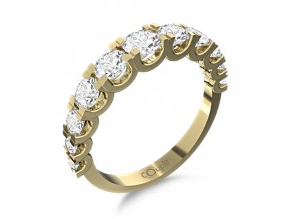 Nepřehlédnutelný zlatý prsten Avril se zirkony (Materiál šperku Žluté zlato, Velikost 46)